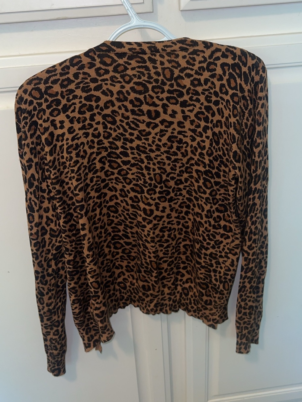 Leopard Print Cardigan Sweater Medium - Picture 4 of 4